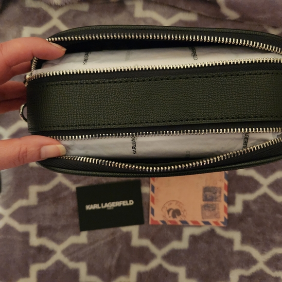 ✨️KARL LAGERFELD✨️ PARIS 🕶 MAYBELLE ROUND HEAD DUO CAMERA CROSSBODY BAG NWT - Picture 11 of 12